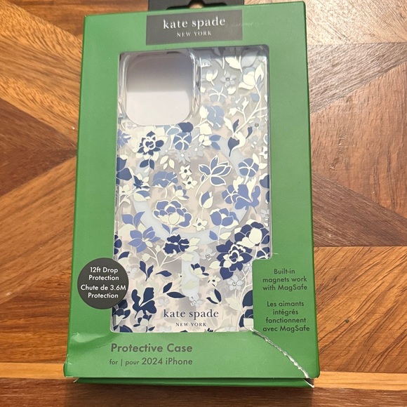 kate spade Other - Kate SpadeFlowered Blue Gems iPhone Protective Case for 2024 iPhone NWB